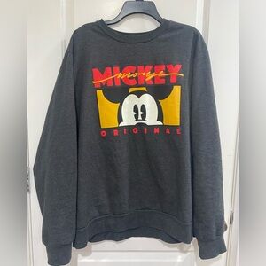 Vintage Disney Mickey Mouse Gray Crewneck Sweater